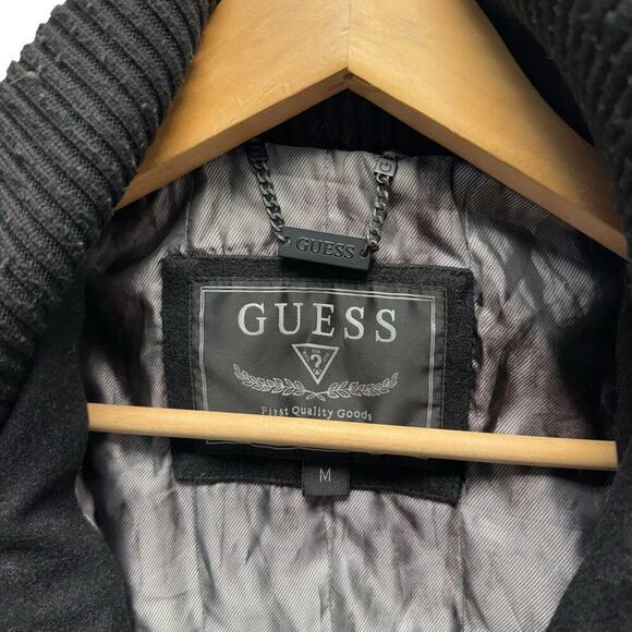 Guess‎ Wool Blend Military Jacket Utility Black Men’s Size Medium - Picture 6 of 10